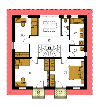 Mirror image | Floor plan of second floor - TENUITY 500